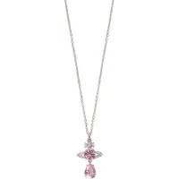 Vivienne Westwood Ismene Drop Sjöjungfrutårar Päronformad Hänge Mässing Halsband Damhalsband Silver Rosa 6302030202P354P354 Box