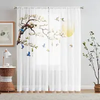 Household supplies MH 2 stycken HD digitaltryckta fönsterskärmar med blommor och månsken Heminredningsstil Dekorativt Vardagsrum Sovrum Stångfäste W52H63inchW132H160cm