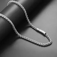 Allbestart Kölkedja Titanstål Halsband Blomkorgskedja Rostfri Kedja Nyckelbenskedja Herr- och Damsmycken 40cm