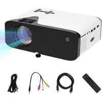 Honor Electronics Mini projektor Hem Bärbar projektor HD 1080p kall vit färg