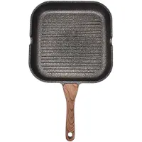 Konnwei Grillpanna för spishällar Aluminium Induktion Fyrkantig Stekpanna Biffstekplatta Kök Hem 24cm / 9.4in