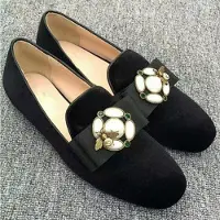 Dodge Damskor Plattas Retro Pärla Slip-on Loafers Skor Liten Bi Grund Mun Lefu Skor 35 svart