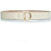Dior Pre-owned Dior, guldspännes D-bälte i beige läder