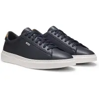 BOSS för män. 50552853 Kieran Tenn sneakers i marinblått läder (39), Hud, Karta, Nyckelband, Casual, Marino