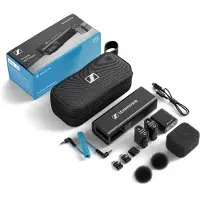 Sennheiser Myggmikrofon Kameramikrofon Profile Wireless 2-Channel Sändare signal:Sladdlös inkl. vindskydd, inkl. kabel, inkl. väska, inkl. klammer