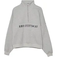 Aim'n Women's Varsity Sweat Half Zip Grey Melange