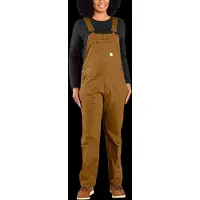 Carhartt Women's Relaxed Fit Denim Bib Overal Brown