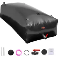 Vevor Vattenbehållare, 1000L Bärbar &amp; Hopfällbar Vattenpåse, Slitstark 1000D PVC Mjuk Vattenpåse, Läckagesäker Campingtankbehållare för Trädgårdsbevattning RV Nödanvändning, Svart
