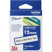 Brother Tape Brother TZEM931 12 mm, svart på silver