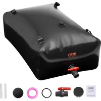 Vevor Vattenbehållare, 330L Bärbar &amp; Hopfällbar Vattenpåse, Slitstark 1000D PVC Mjuk Vattenpåse, Läckagesäker Campingtankbehållare för Trädgårdsbevattning RV Nödanvändning, Svart
