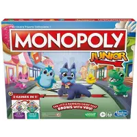 Monopoly Monopol Junior Brdspel 2-Sided Gameboard 2 Spel i 1 Monopolspel fr yngre barn; Barnspel Juniorspel