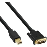 InLine Cable  Mini DisplayPort male to DVI-D 24+1 male cable, black/gold, 2m