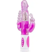 EasyToys Raving Rabbit - 3-armad vibrator (rosa)