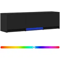 vidaXL TV-bänk med LED med LED Svart 140 x 34 x 40 cm Konstruerat trä