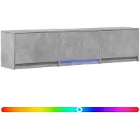 vidaXL TV-bänk med LED 165x34x40 cm BetongGrå Konstruerat trä