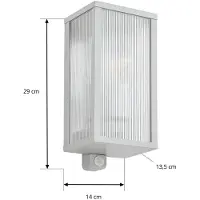 LINDBY Utomhus vägglampa med rörelsesensor Peldar , dimbar, Aluminium / grå / zink, Aluminium / grå / zink, Modern