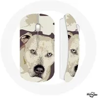 MANIACASE Souris Sans Fil Chien de Pitbull Blanc