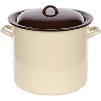 Altomdesign Altom Design emaljgryta med lock 14,2 L 28 cm cream/mörk mitt