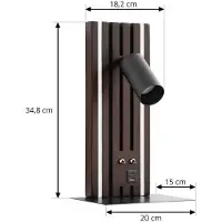 LUCANDE LED vägglampa Tiron , dimbar, Mörkt trä, Vardagsrum / matsal, Trä, Modern, LED-vägglampa, vägglampa inomhus