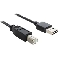 DeLOCK USB-kabel USB 2.0 USB-A kontakt, USB-B kontakt 3.00 m Svart Tillämplig kontakt på båda sidor, guldpläterad kontakt, UL-certifierad 83360
