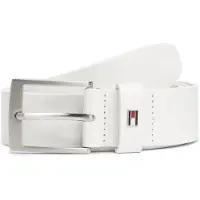 Tommy Hilfiger Enamel Flag Square Buckle Leather Belt