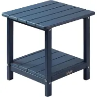 Vevor sidobord för utomhusbruk, 450B x ​​380D x 440H mm, dubbelt HDPE-sidobord för enkelt underhåll, tål hårt väder, lämplig för uteplats, pool, strand, veranda, inomhus, bakgård, blå