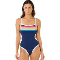 Rip Curl Women's Surf Stripe Cheeky One Piece Dark Navy
