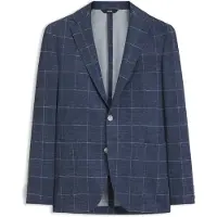 BOSS Slim-fit jacket in checked stretch jersey