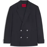 HUGO Modern-fit blazer in wool-blend poplin