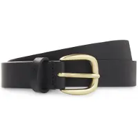 BOSS Italian-leather belt with gold-tone buckle