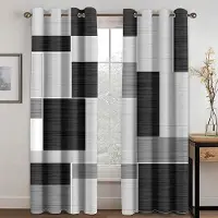 A Family Of Home Textiles Gardiner i modern stil, abstrakta geometriska 3D-tryckta, för sovrum, vardagsrum, kök, persienner, fönster, golv till tak-gardin 2 st (50Wx50H)x2(CM)&Rod Pocket