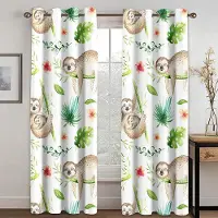A Family Of Home Textiles 3D Regnbåge Söt Koala Billiga Tecknade Barns Tunna Fönstergardiner för Flickor Pojkar Vardagsrum Sovrum Inredning 2 Paneler 135W245H(CM)53x96in&Grommet Top