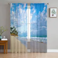 A Family Of Home Textiles Skira Gardiner Till Vardagsrum Strand The Sea Coconut Tree Barnsovrum Balkong Stora Gardiner Kök Matsal Gardiner 135W x 160H(cm) x2
