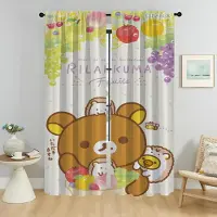 Household supplies MH Köksgardiner för Sovrum Rilakkumaes Avdelningsgardiner Gardiner Barnrum Mörkläggningsgardin Halloween Dekoration Panel W50xH70cmx2pcs-CL