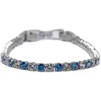 Swarovski Blå och Vit Tvåfärgad Helt Diamantarmband Damarmband 5576112 Silver,F