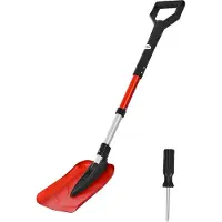 Vevor Snöskyffel för uppfart, 22 cm hopfällbar snöskyffel med D-format handtag, , 36-40 tum justerbar, lätt snöborttagningsverktyg i aluminiumlegering, minskar ryggspänningar för trädgård, bilcamping