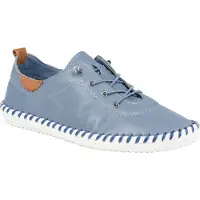 Lunar Womens/Ladies St Ives Läder Plimsolls 4 UK blå