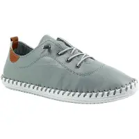 Lunar Womens/Ladies St Ives Läder Plimsolls 4 UK grå