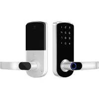 INF Smart Dörrlås Fingeravtryck Tuya - TTLock Bluetooth Biometrisk Nyckelfri Ingång för Hem, Lägenhet, Hotell, Skola Silver
