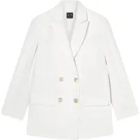 Armani Exchange för kvinnor. XW001948AF21555U1003 Blazer Double vit (M), Casual, Klassisk, Polyester, Lång ärm