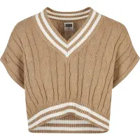 Urban Classics Cropped Knit College Tröja Med V-ringning