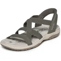 SKECHERS för kvinnor. 163460 Sandaler Reggae Slim - Stretch Flex olivgrön (38), Karta, Ingen, Casual, Strandkläder