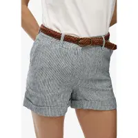 Superdry för kvinnor. W7110496A Shorts Mid Rise Linne blå (26), Casual, Lino