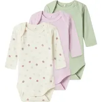 Name it Body l/ä - Noos - 3-pack - Jet Ström - - 56 - Body L/Ä