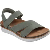 SKECHERS Lifted Comfort Polyuretan Kvinno Olive Sandaler
