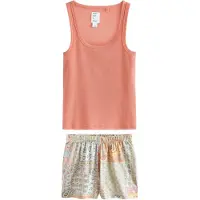 Next Kort pyjamas beige / blå / aprikos / mandarin