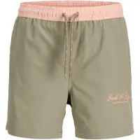 Jack & Jones Junior Badshorts 'JPSTMaui Archive' grå / pastellrosa