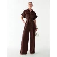 BWLDR Jumpsuit 'Ara' mörkbrun