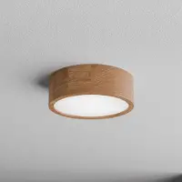 TEMAR LIGHTING Taklampa Cleo DR275, IP20, sensor, Ø 28 cm, ek DR275 , Ljust trä, Vardagsrum / matsal, Trä, Taklampa