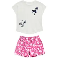 Gisela Snoopy Print Kortärmad Pyjamas